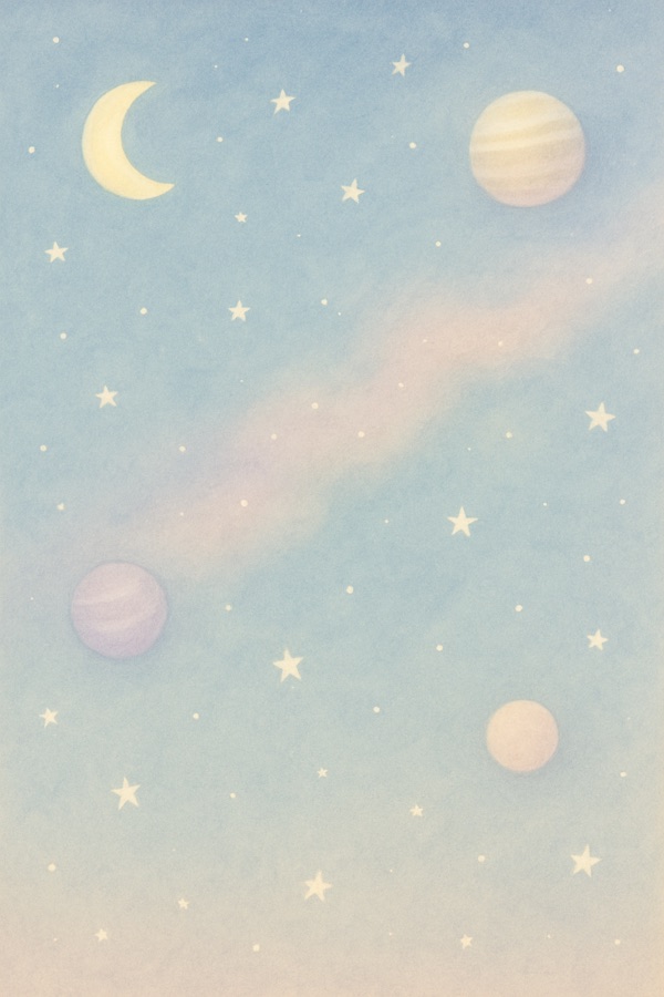 Space album page from the Quizerra Kids sticker book