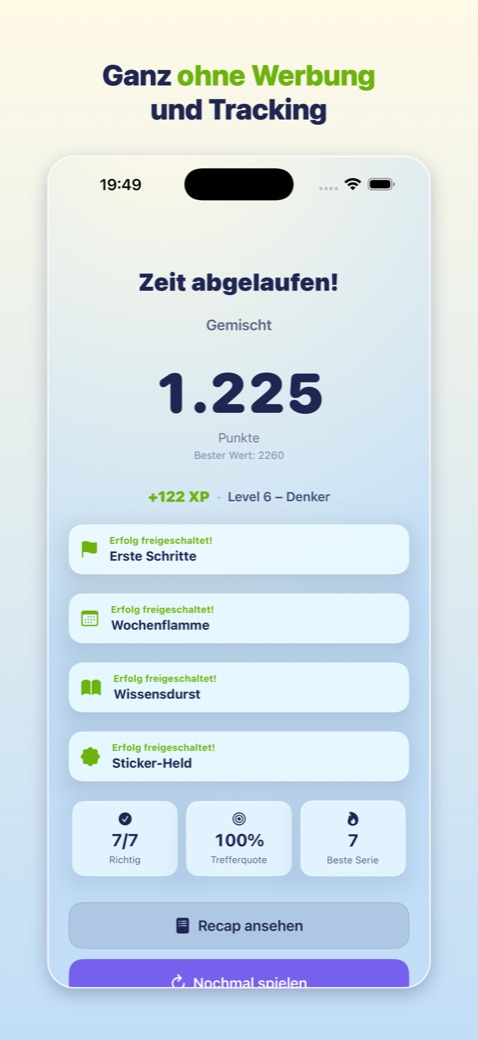 Ella jubelt beim Ergebnis